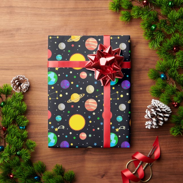 Planets Stars Astronomy Constellations  Wrapping Paper (Holiday Gift)