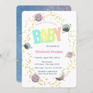 Planets,Stars Galaxy Baby Shower  Invitation