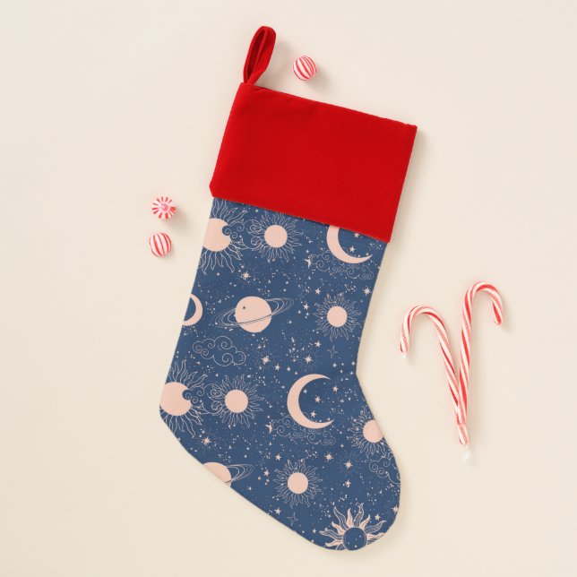 Planets & Stars Pattern Christmas Stocking (Front)