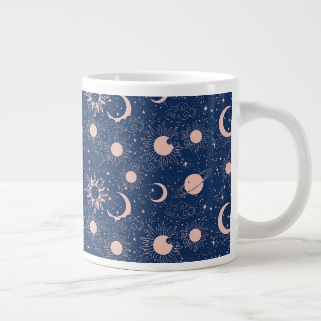 Planets & Stars Pattern Giant Coffee Mug (Right)