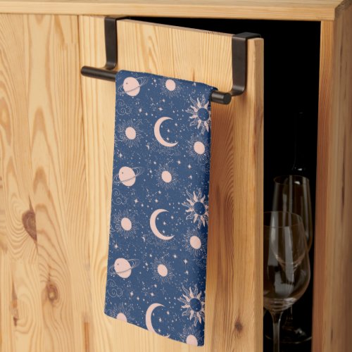 Planets  Stars Pattern Kitchen Towel
