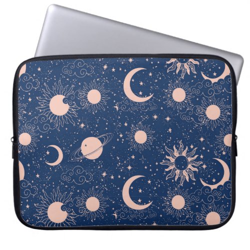 Planets  Stars Pattern Laptop Sleeve