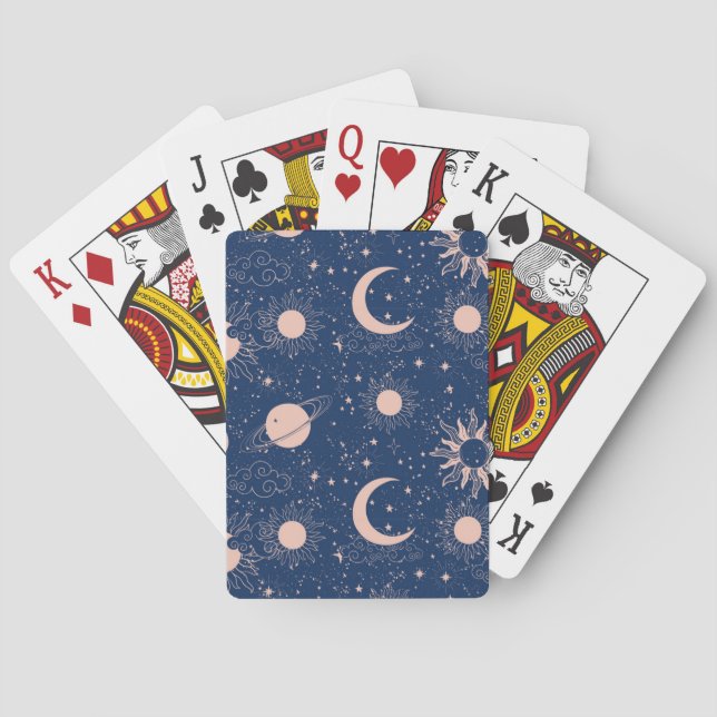 Planets & Stars Pattern Poker Cards (Back)