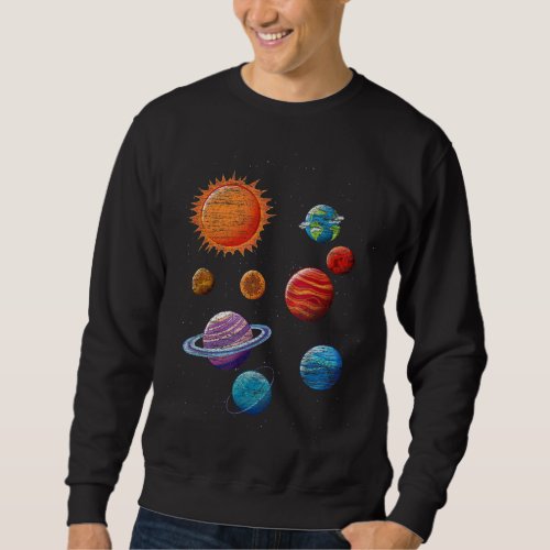Planets Sun Solar System Astronomy Sweatshirt