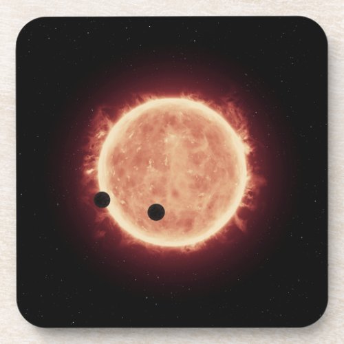 Planets Transiting Red Dwarf Star In Trappist_1 Beverage Coaster