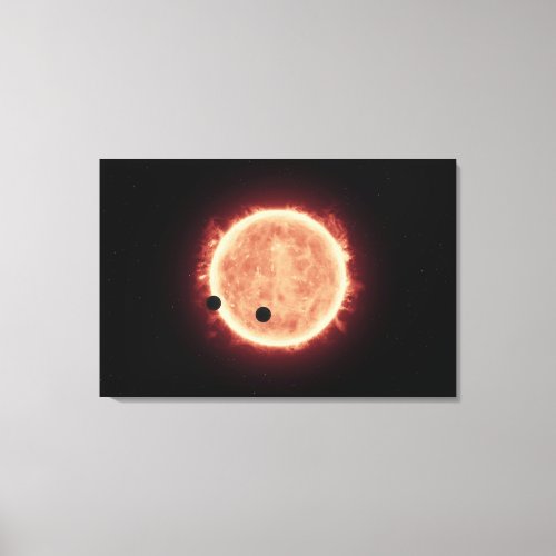 Planets Transiting Red Dwarf Star In Trappist_1 Canvas Print