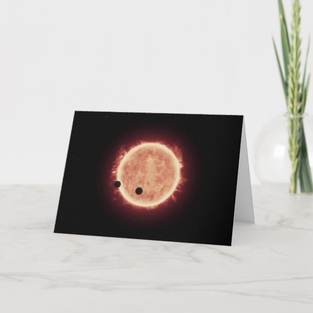 Planets Transiting Red Dwarf Star In Trappist-1 Card (Front)