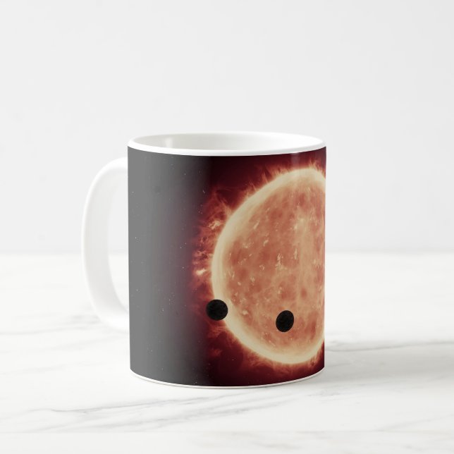 Planets Transiting Red Dwarf Star In Trappist-1 Coffee Mug (Front Left)