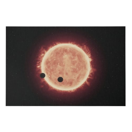 Planets Transiting Red Dwarf Star In Trappist_1 Faux Canvas Print