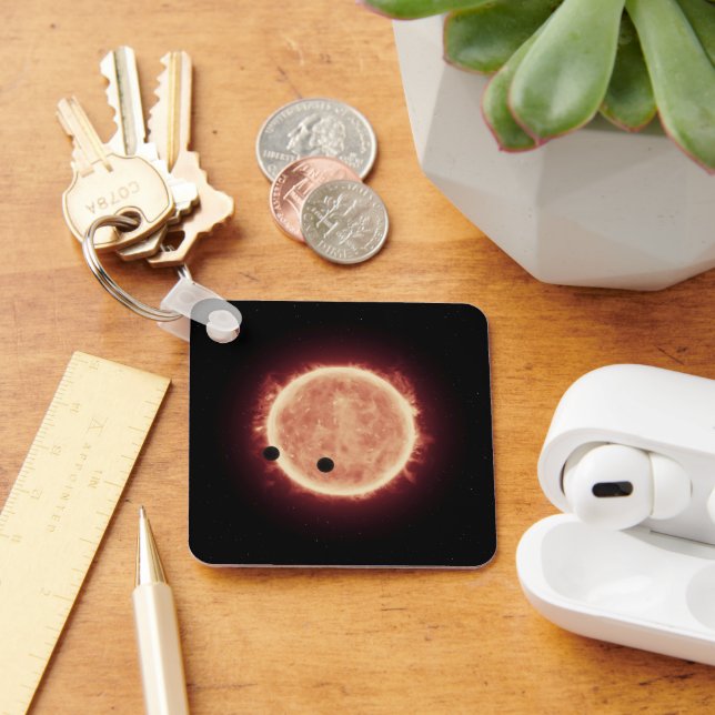 Planets Transiting Red Dwarf Star In Trappist-1 Keychain (Desk)