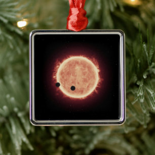 Planets Transiting Red Dwarf Star In Trappist-1 Metal Ornament