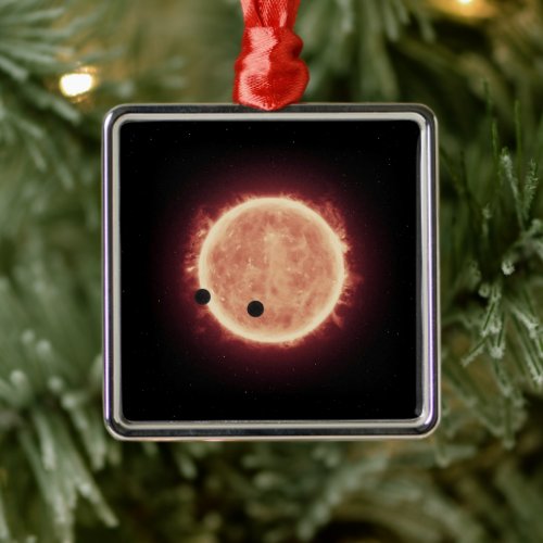 Planets Transiting Red Dwarf Star In Trappist_1 Metal Ornament