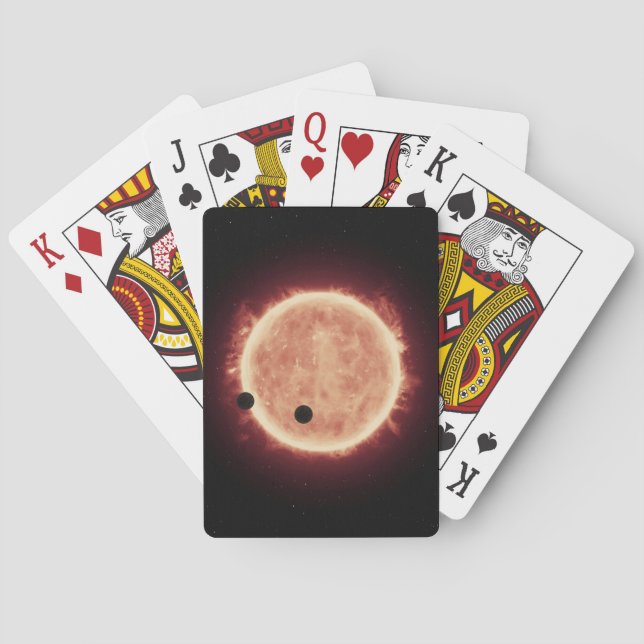 Planets Transiting Red Dwarf Star In Trappist-1 Poker Cards (Back)