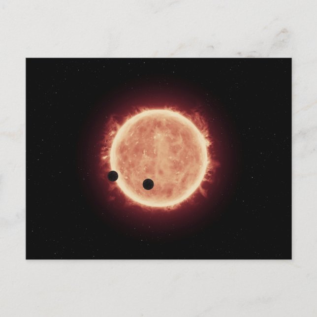 Planets Transiting Red Dwarf Star In Trappist-1 Postcard (Front)