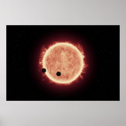 Planets Transiting Red Dwarf Star In Trappist_1 Poster