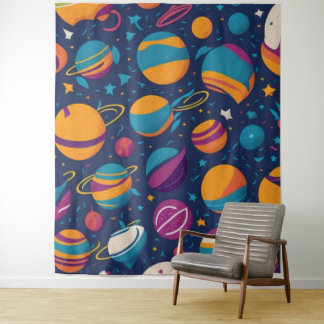 Planets Wallpaper Tapestry