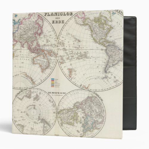 Planiglob der Erde Atlas Map 3 Ring Binder