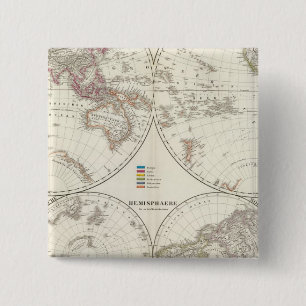 Planiglob der Erde Atlas Map Pinback Button