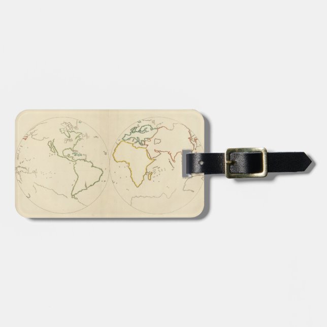 Planisfere (outline) luggage tag (Front Horizontal)