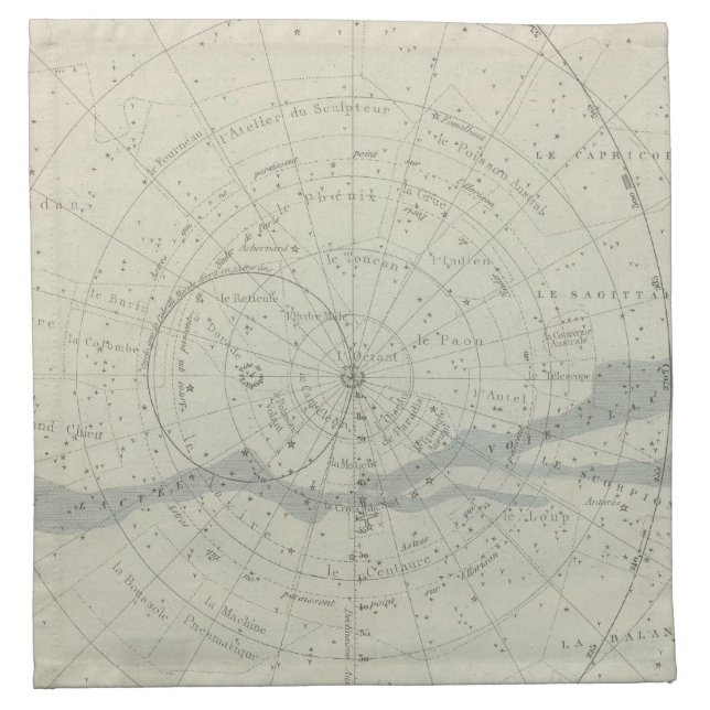 Planisphere Celeste Hemisphere Napkin (Front)