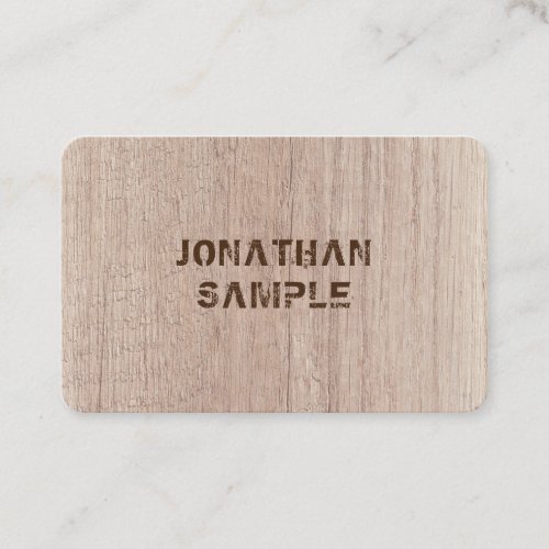 Plank Board Wood Look Distressed Text Template Business Card