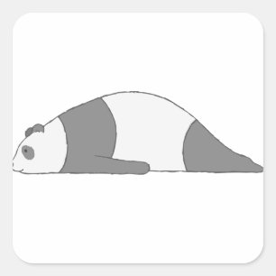 Planking Panda Square Sticker