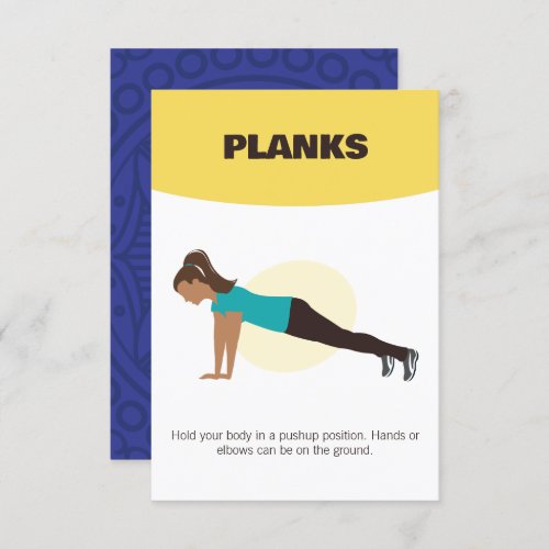 Planks _ Personalized Exercise Fitness Cards