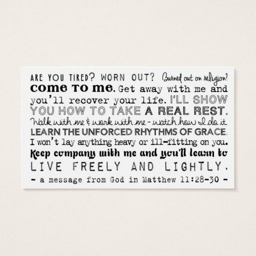 Customizable Planned Act of Christian Kindness (P.A.C.K.) Card Business Card