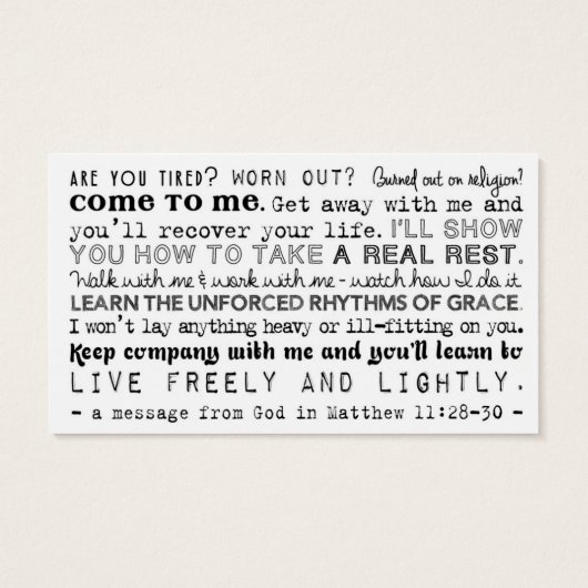 Planned Act of Christian Kindness (P.A.C.K.) Card (Back)