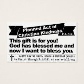 Planned Act of Christian Kindness (P.A.C.K.) Card (Front)