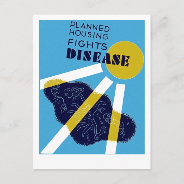 Planned Housing Fights Disease Postcard (Front)