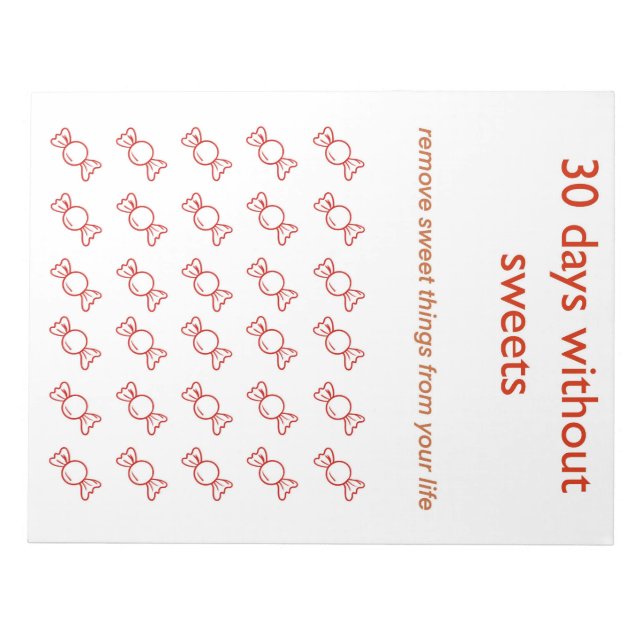 planner 30 days without sugar notepad (Front)
