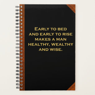 Planner Ben Franklin Quote Early Bed Rise Vintage