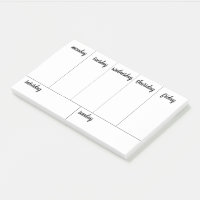 Planner Customizable 7 Day Tear Away Calendar Post-it Notes | Zazzle