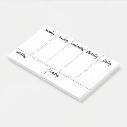 Planner Customizable 7 Day Tear Away Calendar Post-it Notes | Zazzle