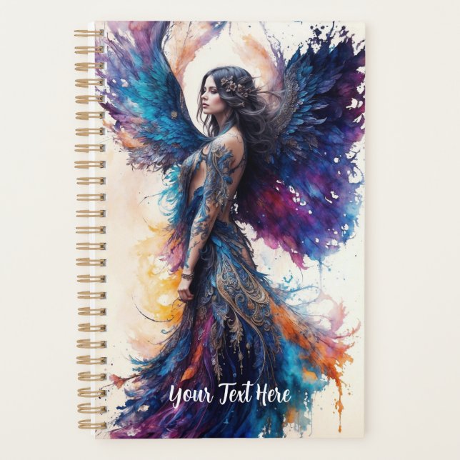 Planner - Elegant Angel with Intricate Black Ink  (Front)