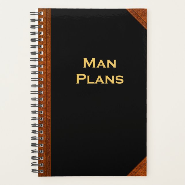 Planner For Men Man Plans Vintage Style (Front)