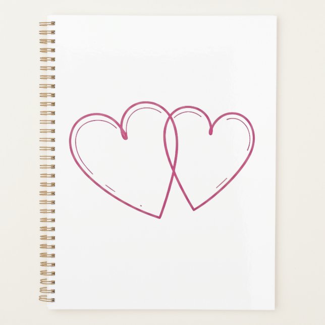 Planner Interlocking Hearts Notebook (Front)