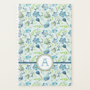 Planner Monogrammed Blue Green Floral