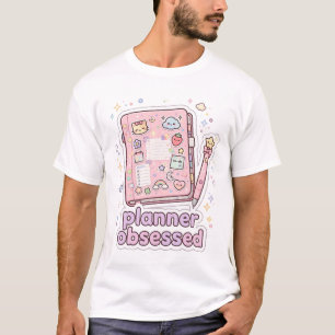 Planner Obsessed Kawaii Pink Planner T-Shirt