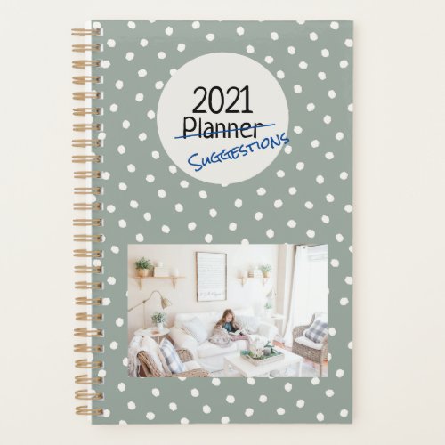 Planner or suggestions light green polka dots