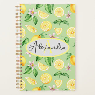Planner Personalized Monogram Name Bright Lemons