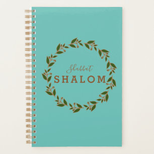 Planner Shabbat Shalom Green Brown Wreath