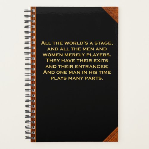 Planner Shakespeare Quote All The Worlds A Stage