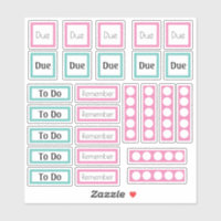 Planner Stickers To Do and Remember in Pink Teal