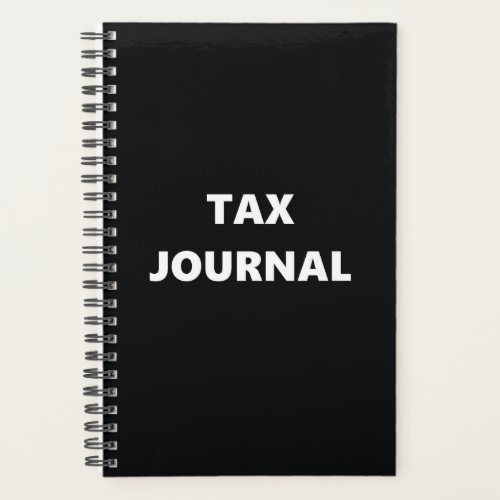 Planner Tax Journal Black White Design