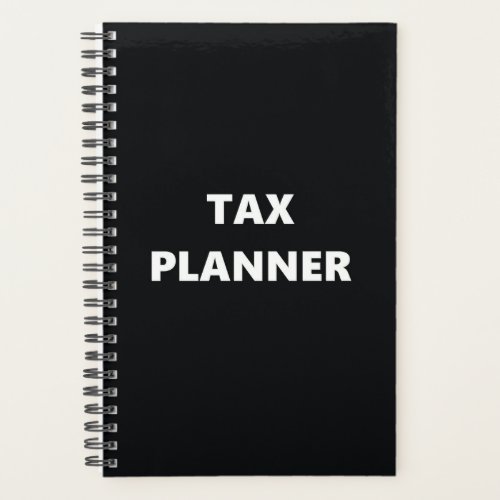 Planner Tax Planner Black White Design