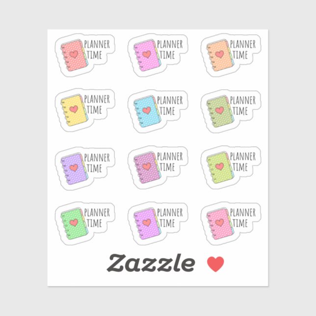 Planner Time Reminder Stationary Notebook Planner Sticker (Sheet)