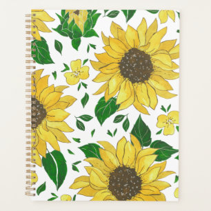 Planner Watercolor Sunflower Pattern 