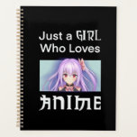 Planner With Anime Girl<br><div class="desc">Are you Just A Girl Who Loves Anime? This delightful planner includes weekly and monthly pages for you to keep track of your year.. You will love this planner featuring a beautiful purple haired anime girl!</div>